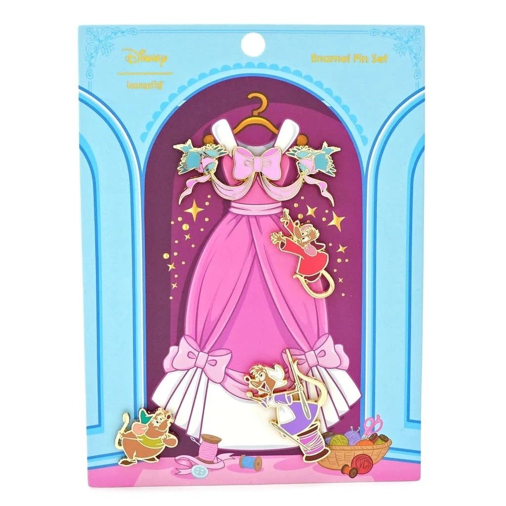Loungefly X Disney Cinderella 70th Anniversary 4 pc Pin Set